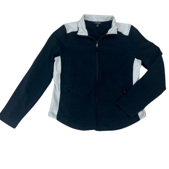 Lauren Ralph Lauren Black/White Zip Up Size L - Picture 1 of 8